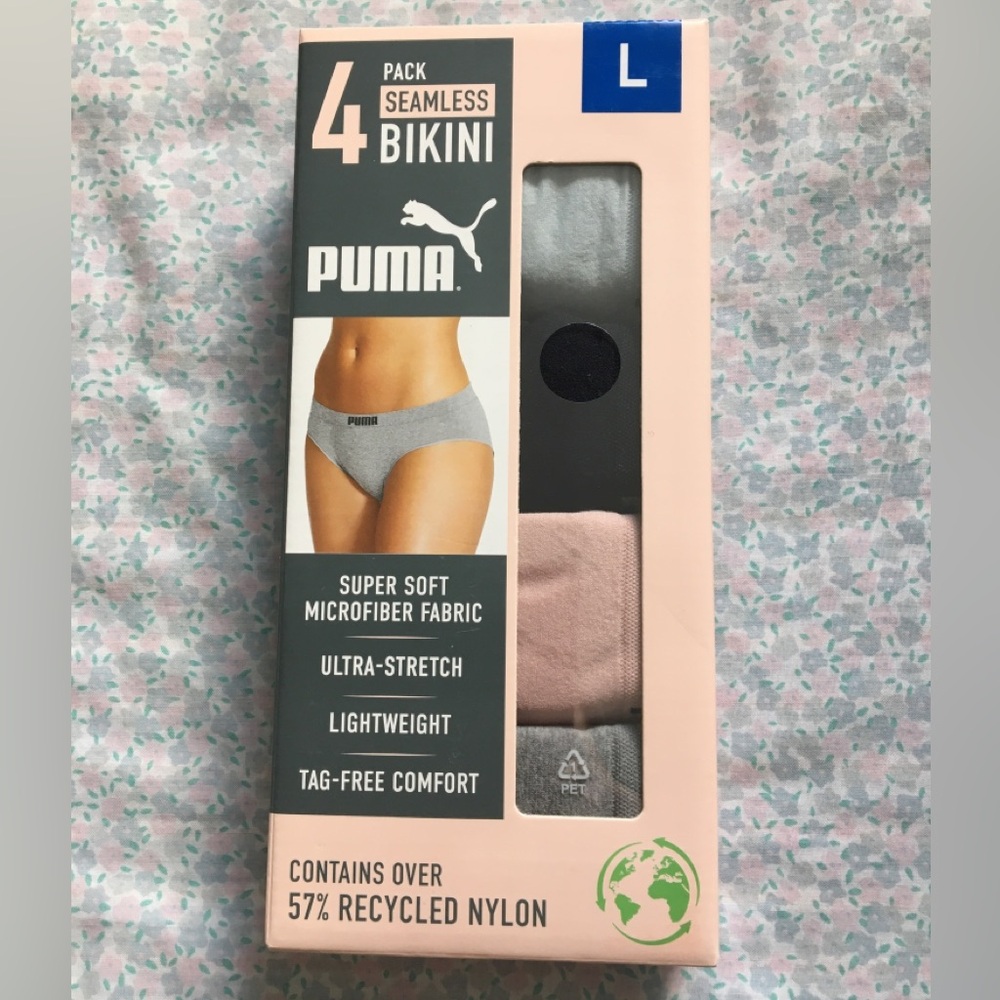 NWT Puma Women 4 Pack Microfiber Seamless Bikini